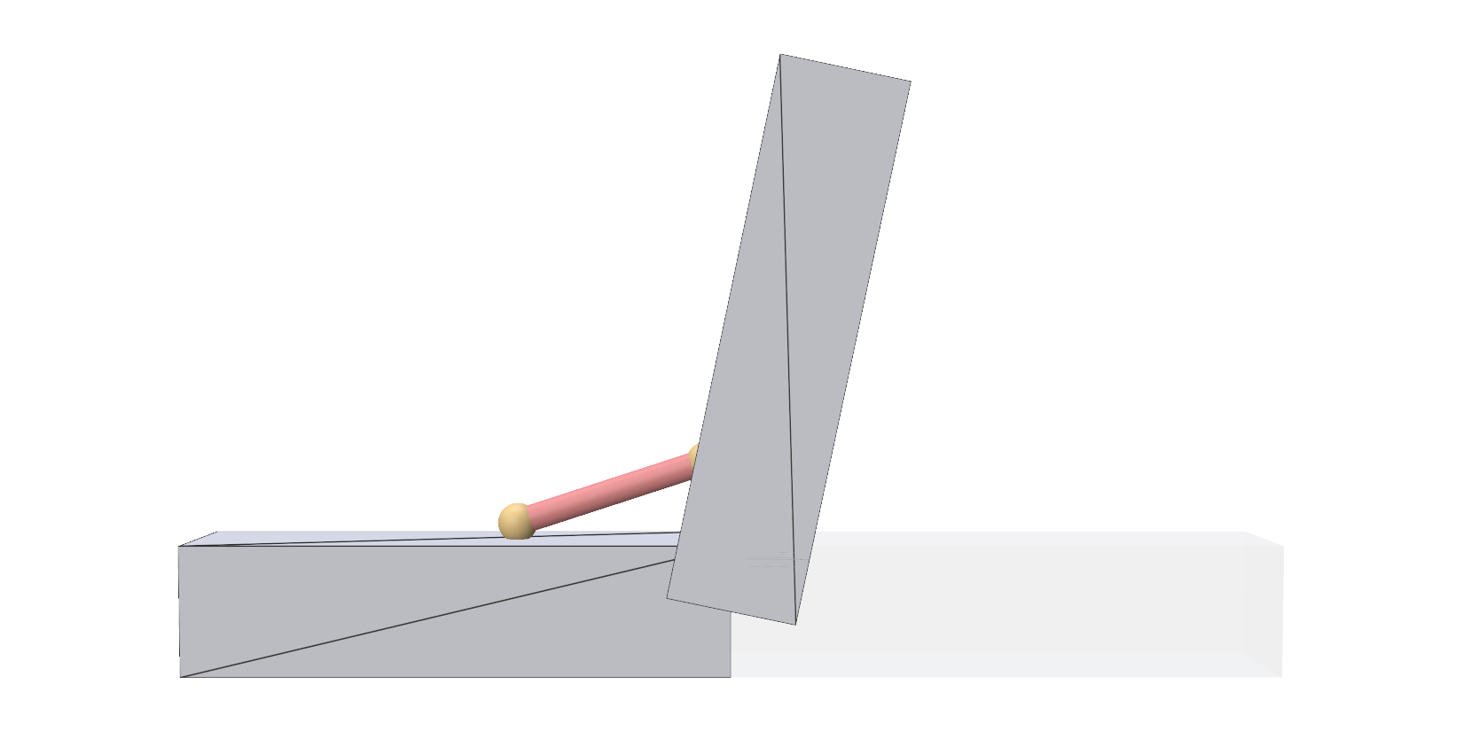 A two-link arm curled up by a line muscle