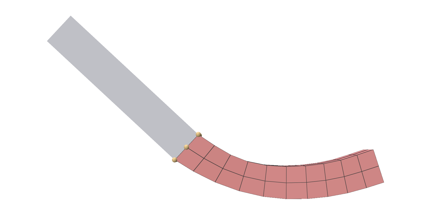 A reduced beam attached to the tip of a swinging bar