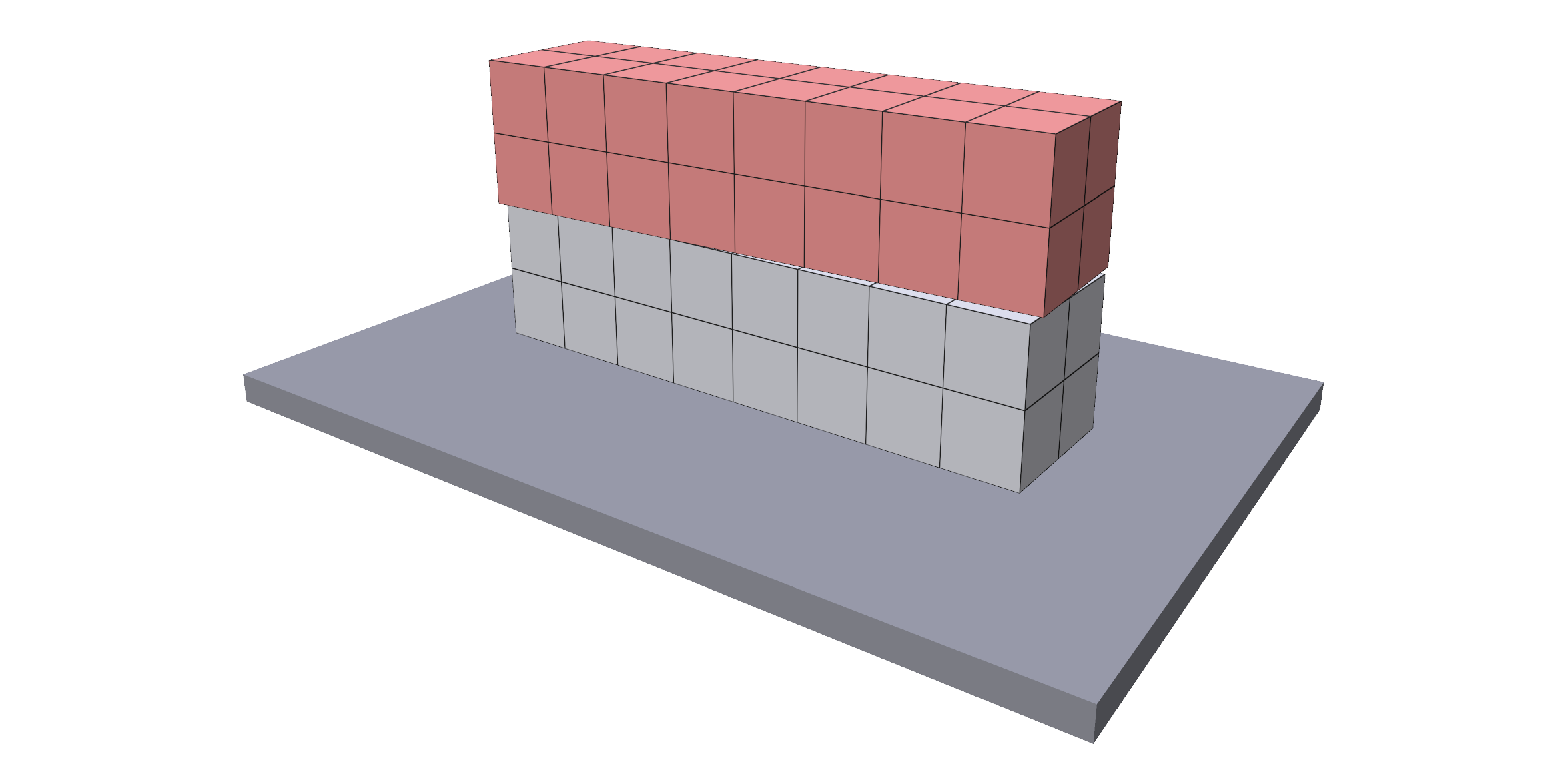 A reduced beam resting on a full beam