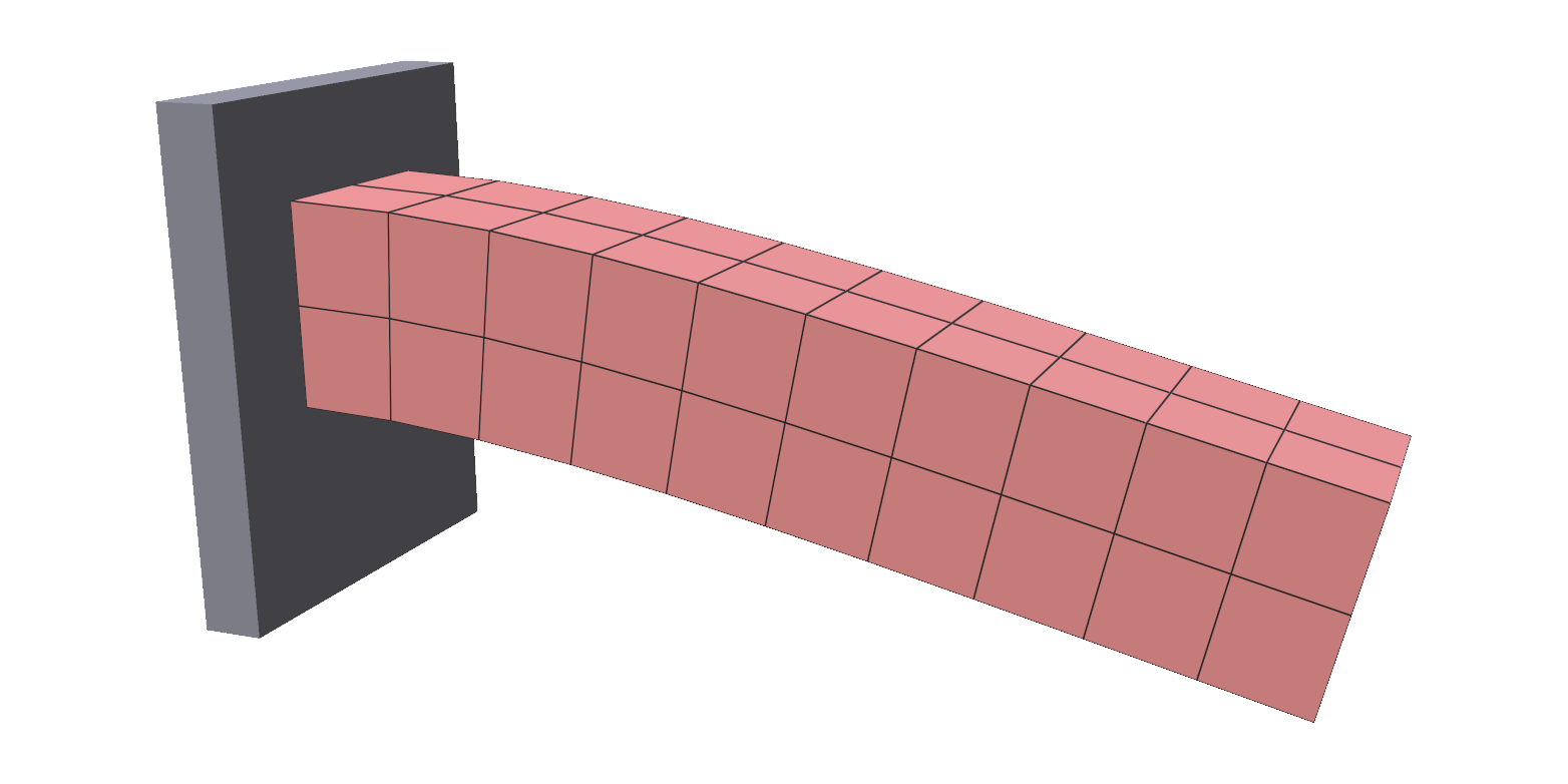 Reduced cantilever beam sagging under gravity
